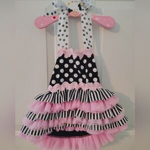 Mud Pie tutu skirt halter dress tunic top girl 2t 3t polka dot ruffles stripes